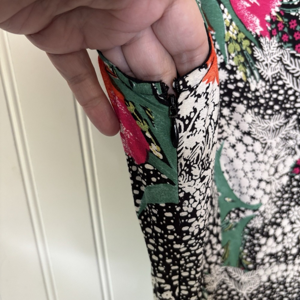 Anthropologie Maeve Violette Mixed Black Floral Midi Tank Dress 8 US/12 UK Boho - Picture 10 of 15